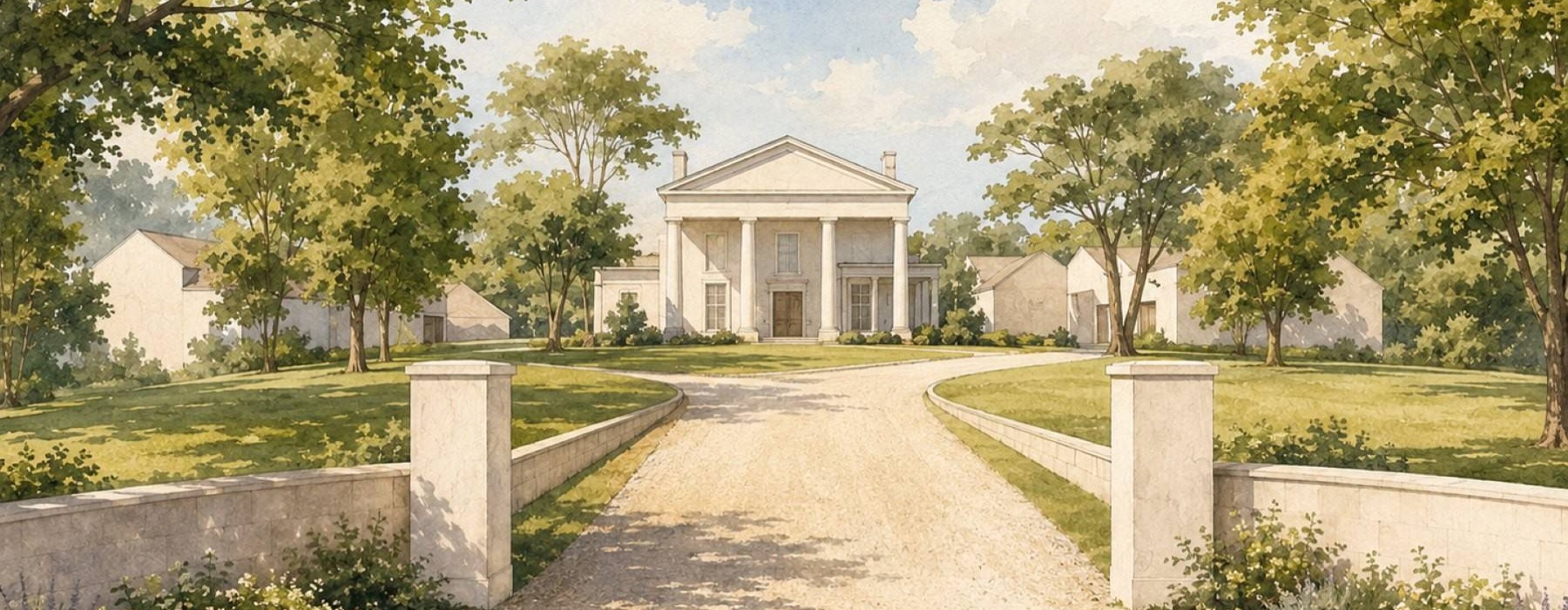entry to a white building